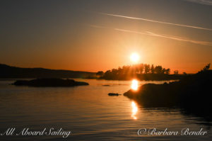 Sunset over yellow Island in the San Juans