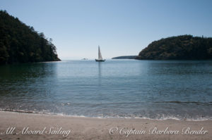 Peniel at anchor South Lopez Island, Sailing San Juan Islands