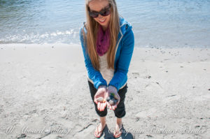 Collecting Beach glass South Lopez island