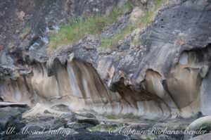 Sailing passed Sucia Island, San Juan Islands, Honey Combed Sandstone