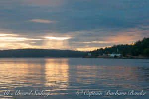 Sunset Orcas ferry terminal