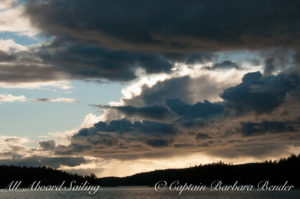 Dramatic sunset over Orcas Island