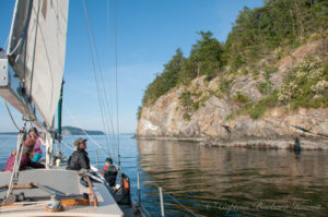 Sailing next to Flattop Island