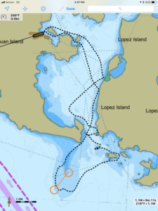 Sailing the San Juan Islands Route map 7-30-18 am