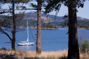 Peniel at anchor off Yellow Island