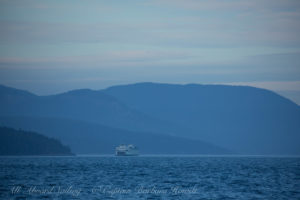 Wa state ferry and layers of Orcas Island