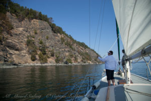 Sailing Waldron Island southern shoreline