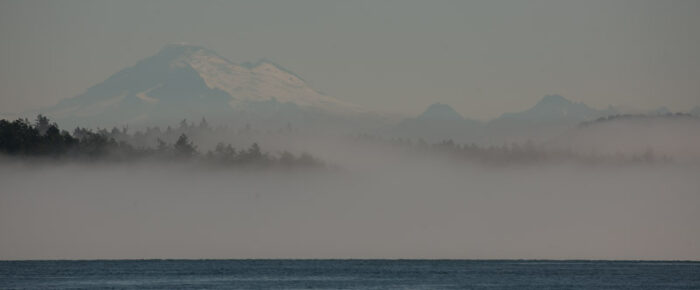 Fog to the south, clear skies north