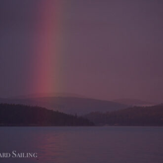 A sunset complete with rainbow