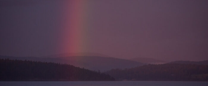 A sunset complete with rainbow